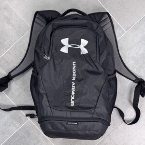 Under Armour Hustle 3.0 Backpack Black UA Storm Laptop Gym School VGUC